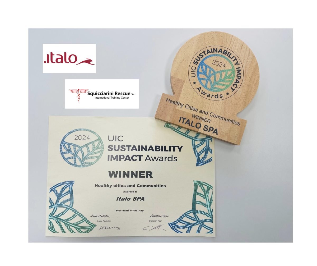 Italotreno vince la competizione globale Alta velocità “UIC Sustainability Impact” con il progetto di cardioprotezione realizzato dalla nostra rete nazionale